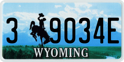 WY license plate 39034E