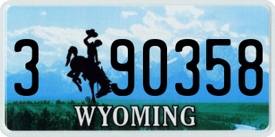 WY license plate 390358