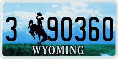 WY license plate 390360