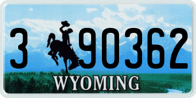 WY license plate 390362