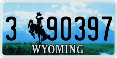 WY license plate 390397