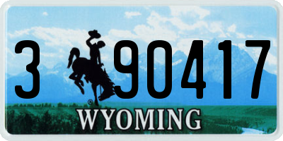 WY license plate 390417