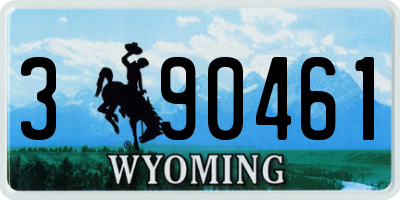 WY license plate 390461