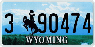 WY license plate 390474