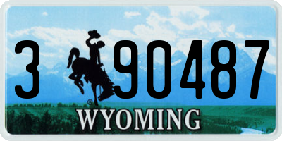 WY license plate 390487