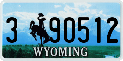 WY license plate 390512
