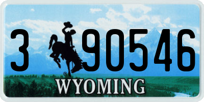 WY license plate 390546
