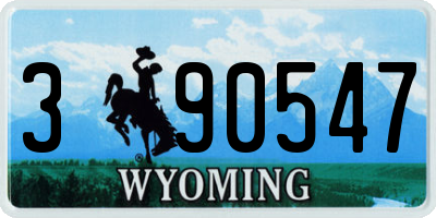 WY license plate 390547