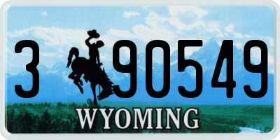 WY license plate 390549