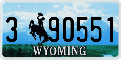 WY license plate 390551