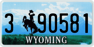 WY license plate 390581