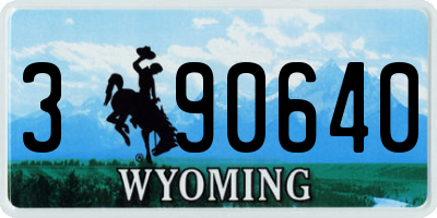 WY license plate 390640