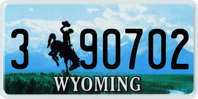 WY license plate 390702