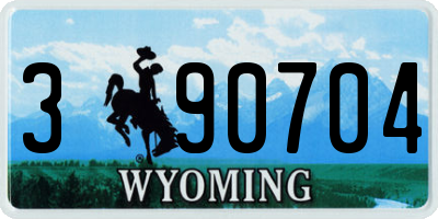 WY license plate 390704