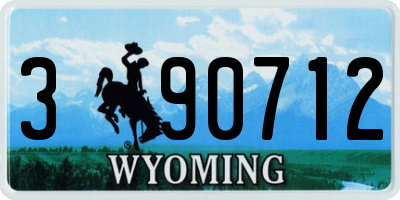 WY license plate 390712