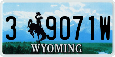 WY license plate 39071W
