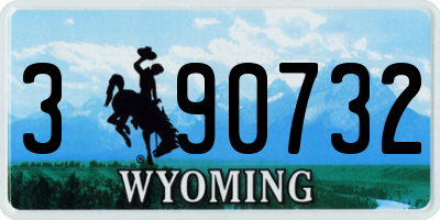 WY license plate 390732