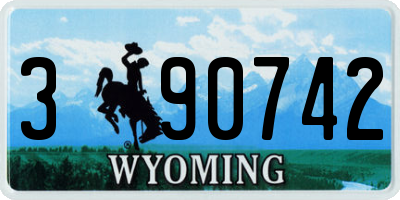 WY license plate 390742