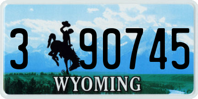 WY license plate 390745