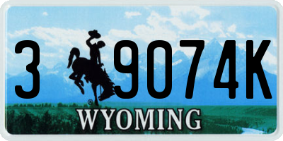 WY license plate 39074K