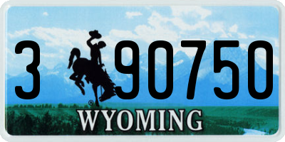 WY license plate 390750