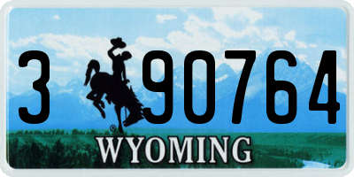 WY license plate 390764