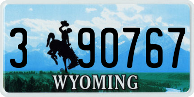 WY license plate 390767