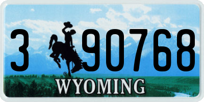 WY license plate 390768