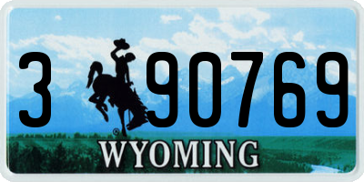 WY license plate 390769