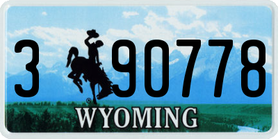 WY license plate 390778