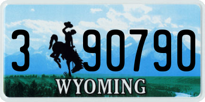 WY license plate 390790