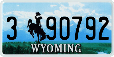 WY license plate 390792