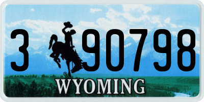 WY license plate 390798
