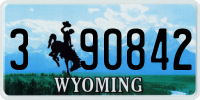 WY license plate 390842