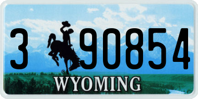 WY license plate 390854