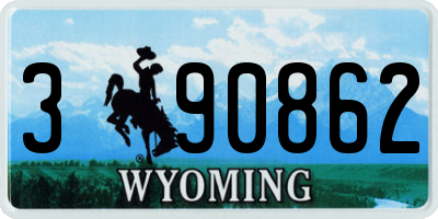 WY license plate 390862