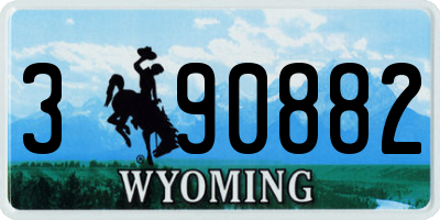 WY license plate 390882