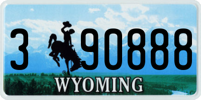 WY license plate 390888