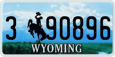 WY license plate 390896