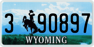 WY license plate 390897