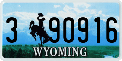 WY license plate 390916
