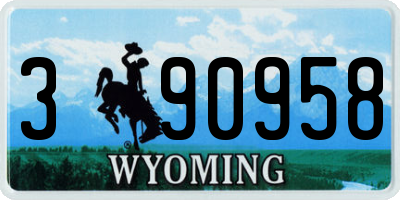 WY license plate 390958