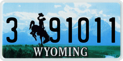WY license plate 391011
