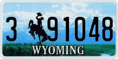 WY license plate 391048