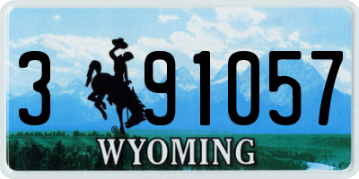 WY license plate 391057