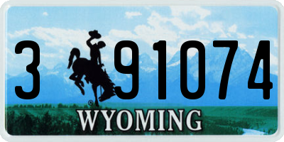 WY license plate 391074