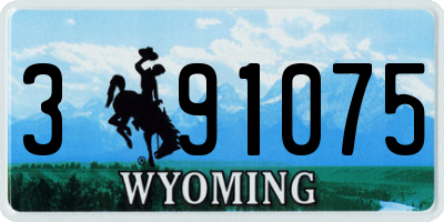 WY license plate 391075