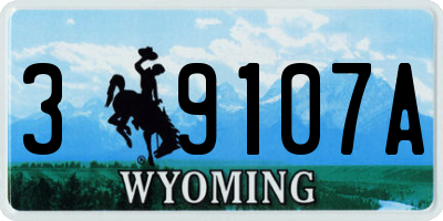WY license plate 39107A