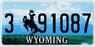 WY license plate 391087