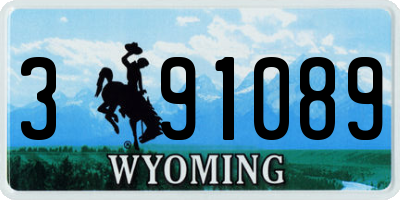WY license plate 391089
